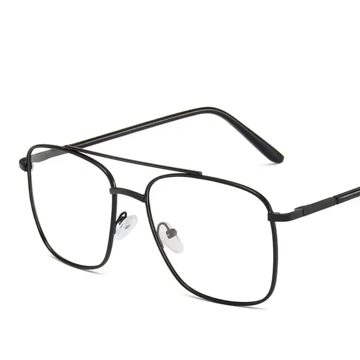 Lunettes anti-radiation à double pont en verre pour femmes – Monture métallique – Verres optiques bloquant la lumière – Promotion