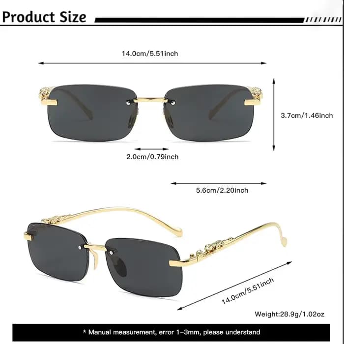 Lunettes de soleil carrées sans monture
