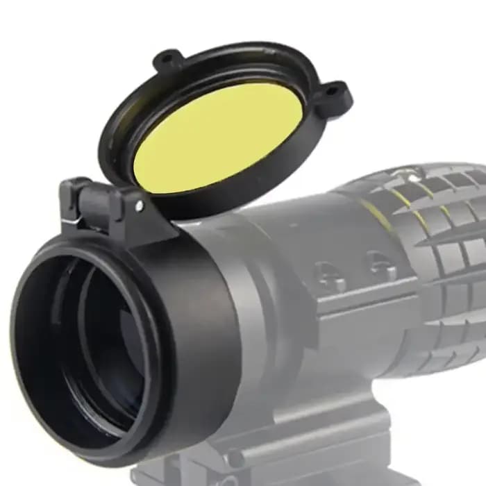 Couvercle d'objectif de portée de chasse, couvercle de protection d'objectif mat à ouverture rapide pour jumelles de calibre 30-69mm et couvercle de protection de vue