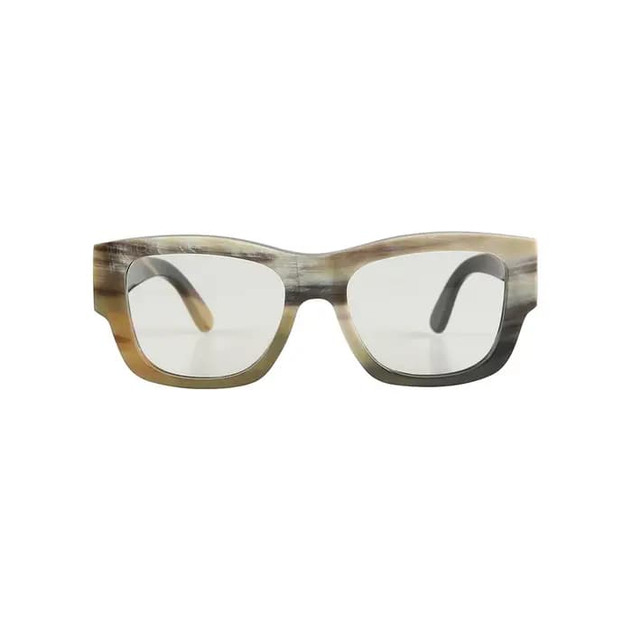 Lunettes de soleil carrées faites à la main en corne de buffle
