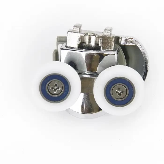 1 paire de rouleaux supérieurs et inférieurs pour porte de douche, double roue 25mm pour verre 12mm-14mm