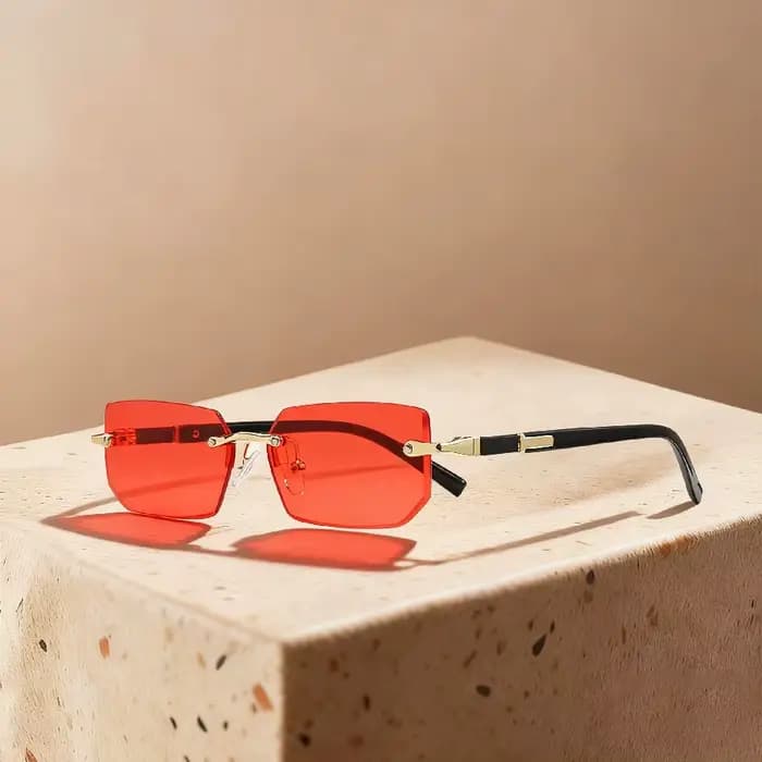 Lunettes de soleil de luxe sans monture à verres dégradés