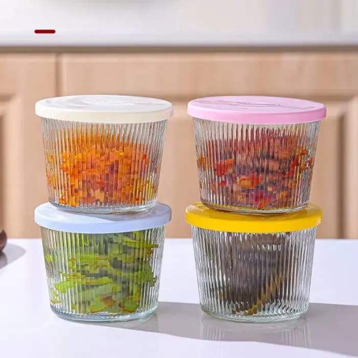 1/4PCS 200ML Pots de conservation en verre transparent épais, récipients multifonctionnels pour la conservation des aliments, mini pots transparents pour la cuisine