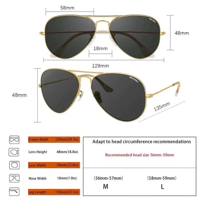 Jcorde I G15-Lunettes de soleil pilote pour hommes et femmes