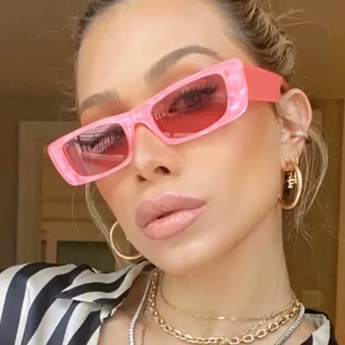 Lunettes de soleil vintage roses petites pour femmes