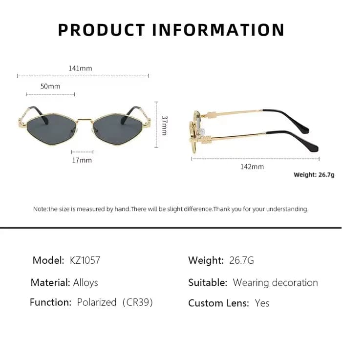 OLLYMURS Lunettes de soleil polygonales pour femmes