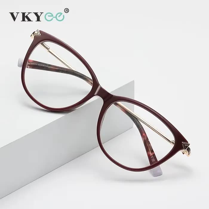 VICKY nouvelle mode Unique Simple oeil de chat conception femmes Anti-lumière bleue lunettes de lecture personnalisable Prescription LS235