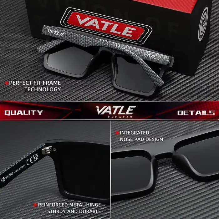 VATLE lunettes de soleil surdimensionnées sans cadre