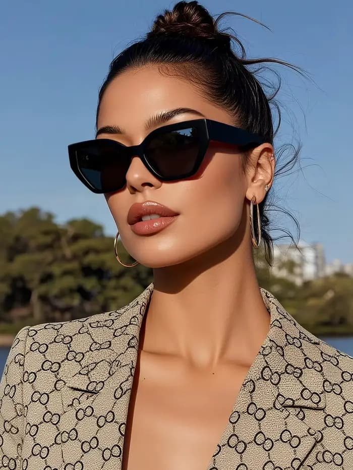 Lunettes de mode à monture ovale de style rétro avec épingles Mi intégrées
