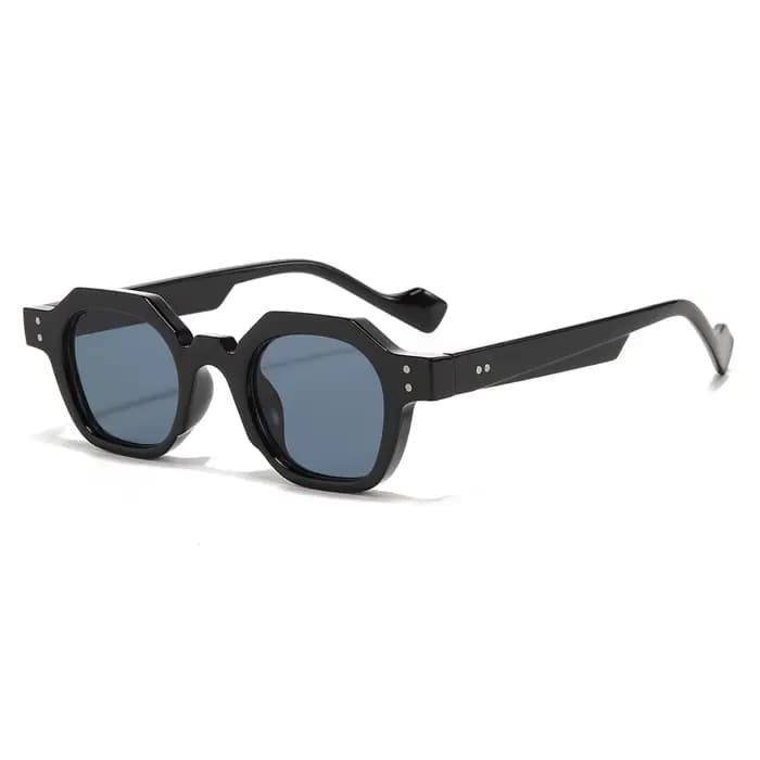 Vintage polygone carré femmes lunettes de soleil mode hexagone clair océan lentille nuances UV400 hommes Rivets