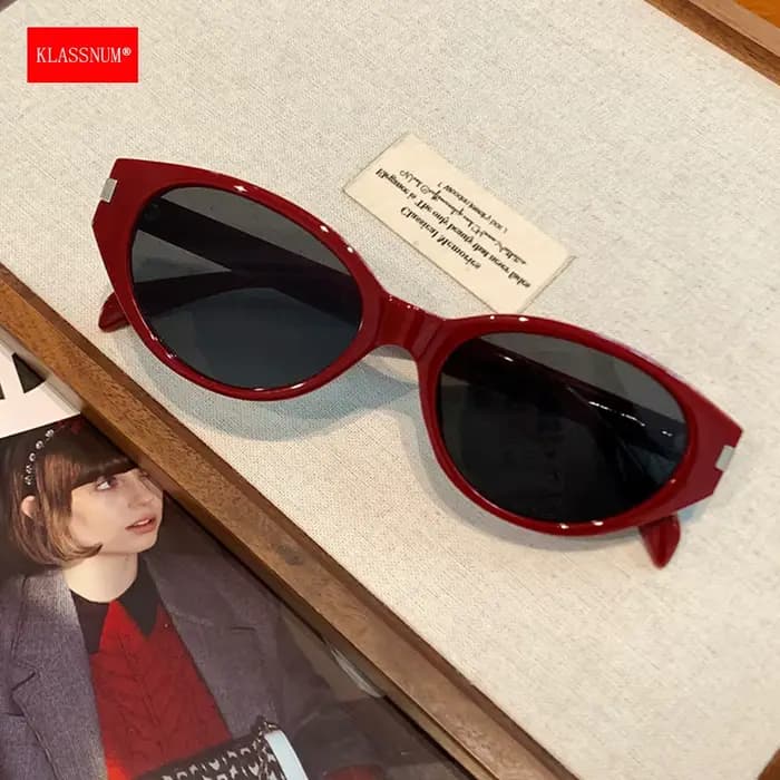 KLASSNUM Lunettes de soleil vintage bordeaux pour femme 2026