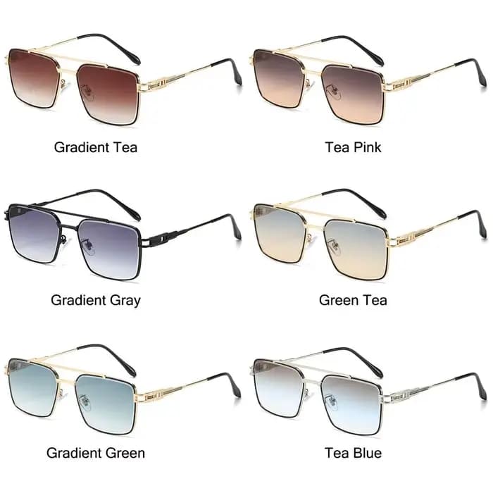 Lunettes de soleil tendance à double pont et bords coupés