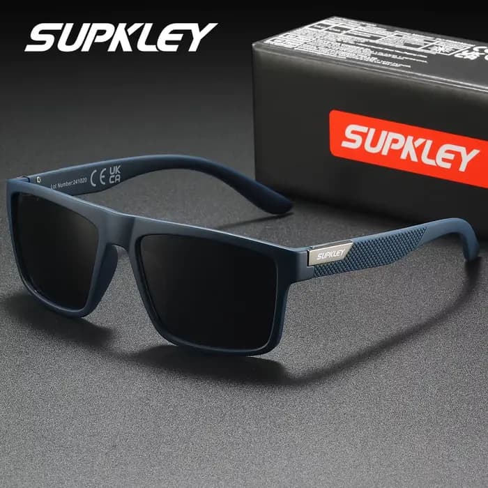 SUPKLEY Lunettes de soleil polarisées de style professionnel légères et confortables avec monture carrée et protection