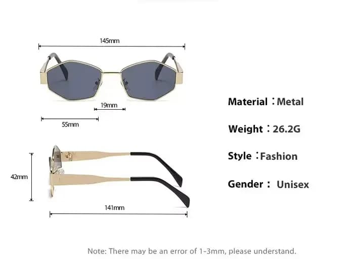 Mode hexagone lunettes de soleil femmes 2025 marque de luxe Design Unique polygone