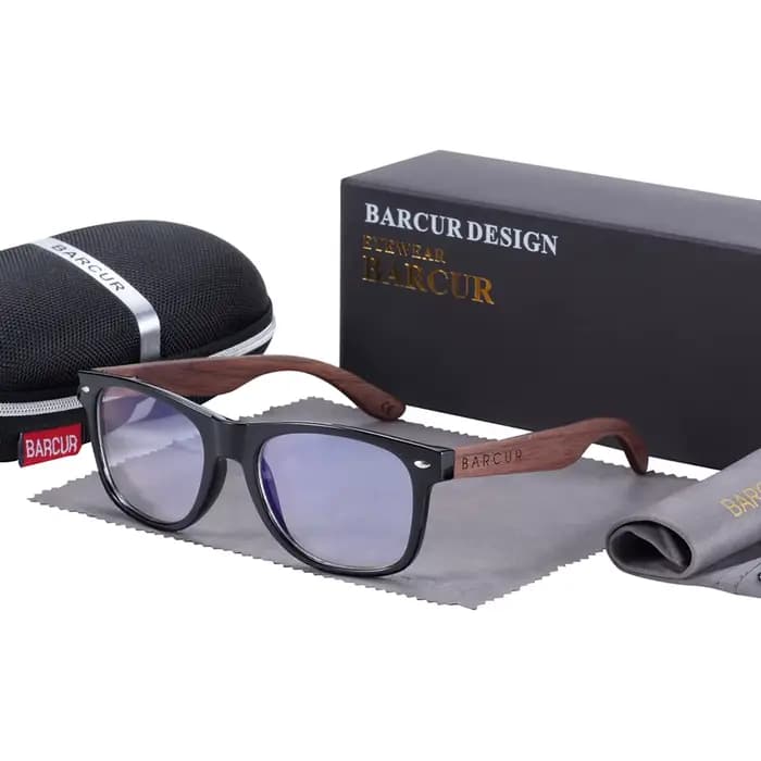 Lunettes Anti-rayons bleus en bois de BARCUR