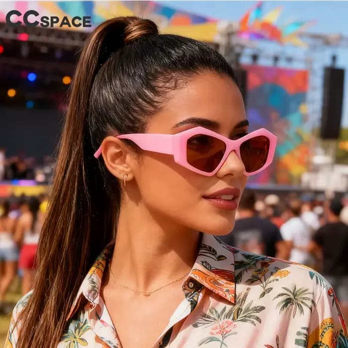 Lunettes de soleil à grande monture œil de chat