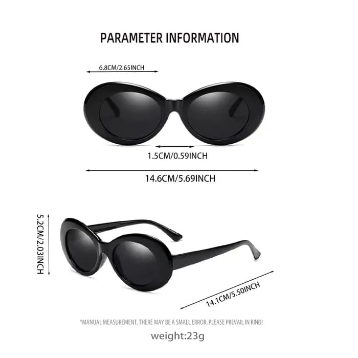 Lunettes à monture ovale en plastique pour hommes/femmes