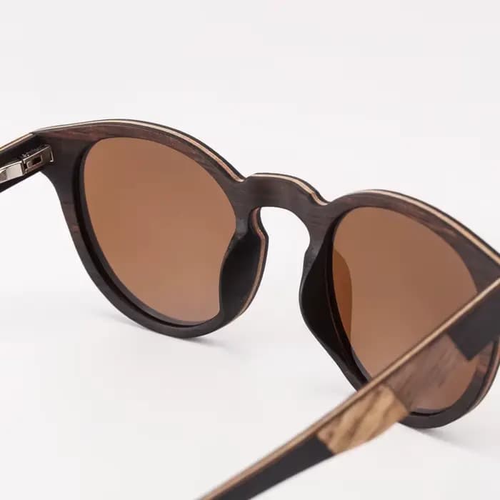 Lunettes de soleil Vintage rondes en bois pour femmes et hommes