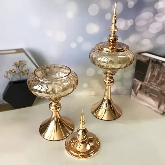 Boîtes de rangement en verre européen, ornement créatif, bureau, assiette de fruits, maison, salon, vase à bonbons précieux, figurAuckland, artisanat, décoration