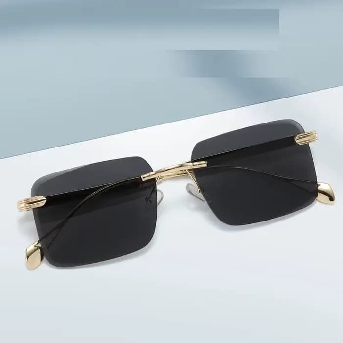 Lunettes de soleil carrées en métal de luxe pour hommes
