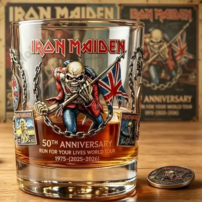 Collection de verres à whisky Iron Maiden pour le 50e anniversaire