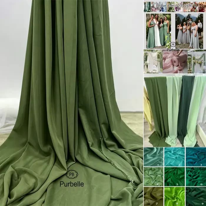 Tissu en mousseline de soie vert olive avocat, drapé en georgette pour robe, jupe, chemise, décoration de rideaux, matériel de bricolage fait main