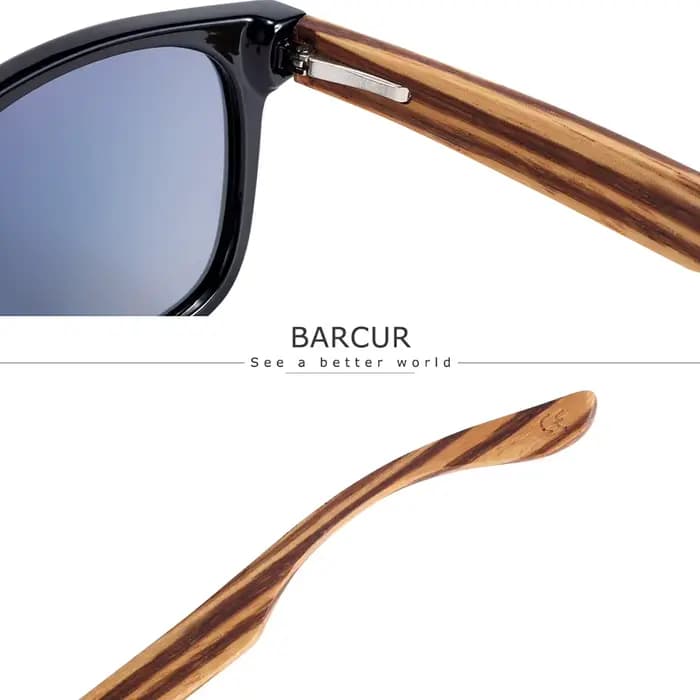 Lunettes de soleil polarisées en bois de zèbre