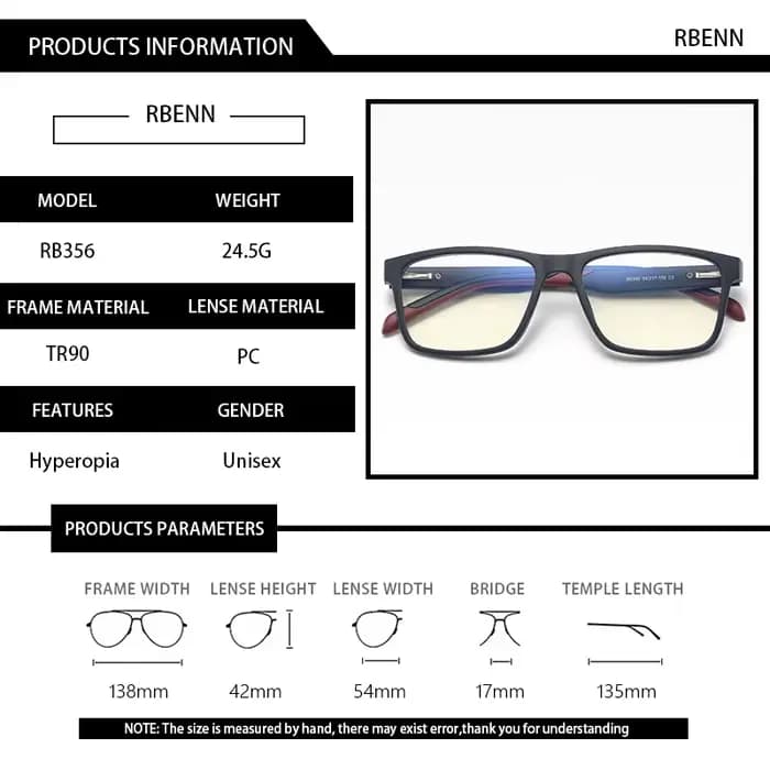 RBENN marque concepteur lunettes de lecture hommes femmes lumière bleue bloquant ordinateur