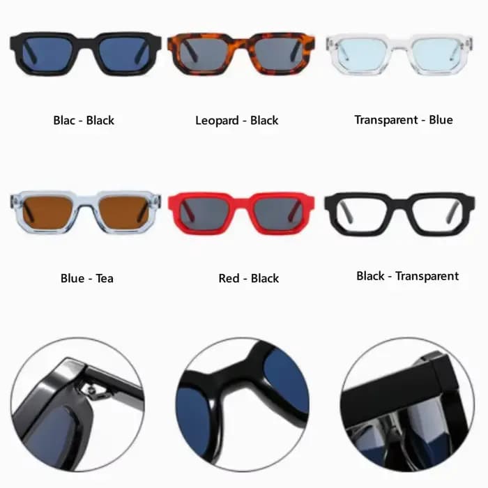 2025 mode bleu carré lunettes de soleil pour femmes hommes rétro luxe concepteur clair lentille