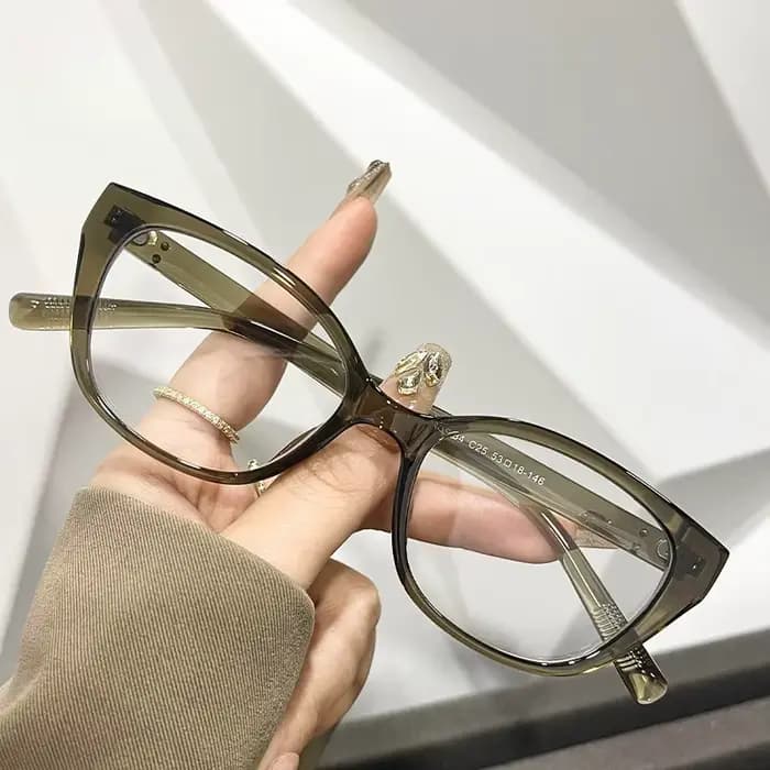 Nouveau Maillard vent Net rouge froid brun oeil de chat lunettes cadre femmes plaine visage Photo cadre degrés 0 ~-6.00