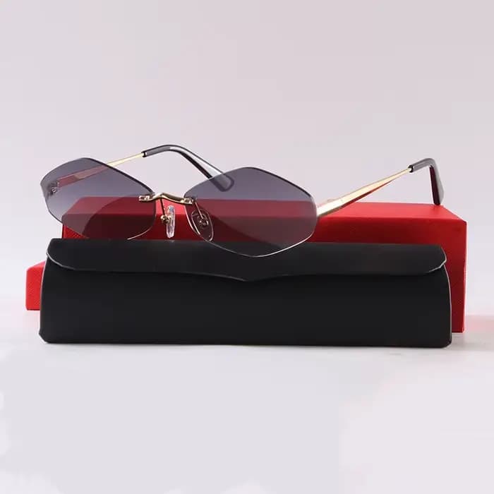 Lunettes de soleil rétro sans monture pour femmes