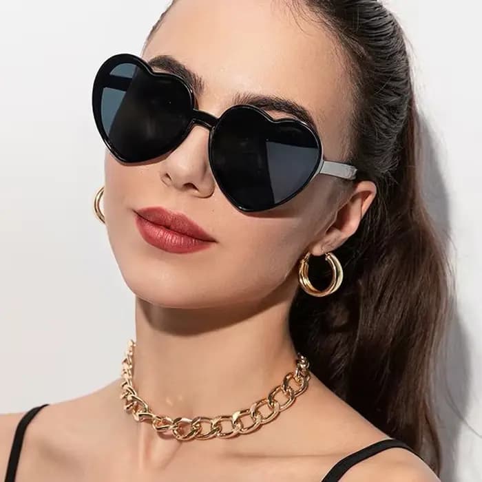Lunettes de soleil en forme de cœur pour femmes et hommes