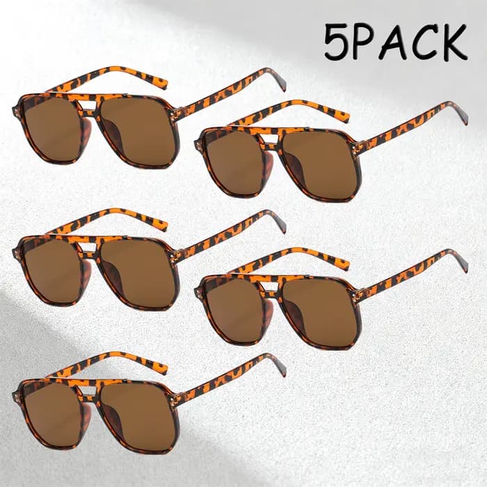 Lot de 5 lunettes de soleil orange tendance pour hommes