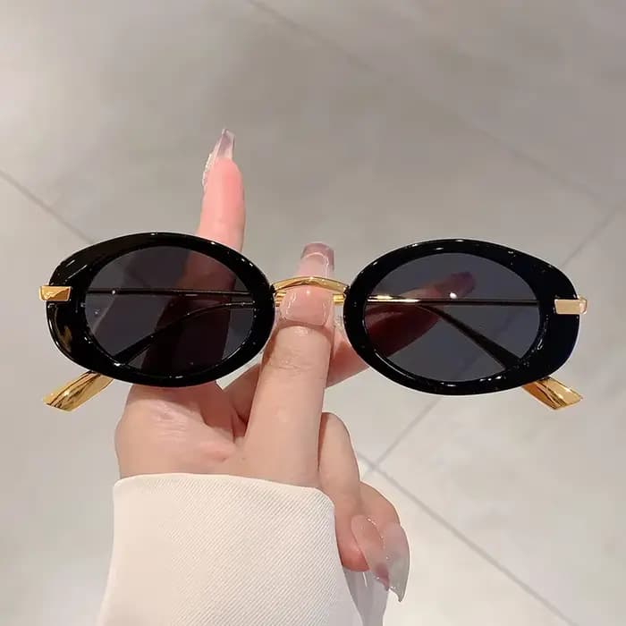 Lunettes de soleil rétro à petite monture ovale