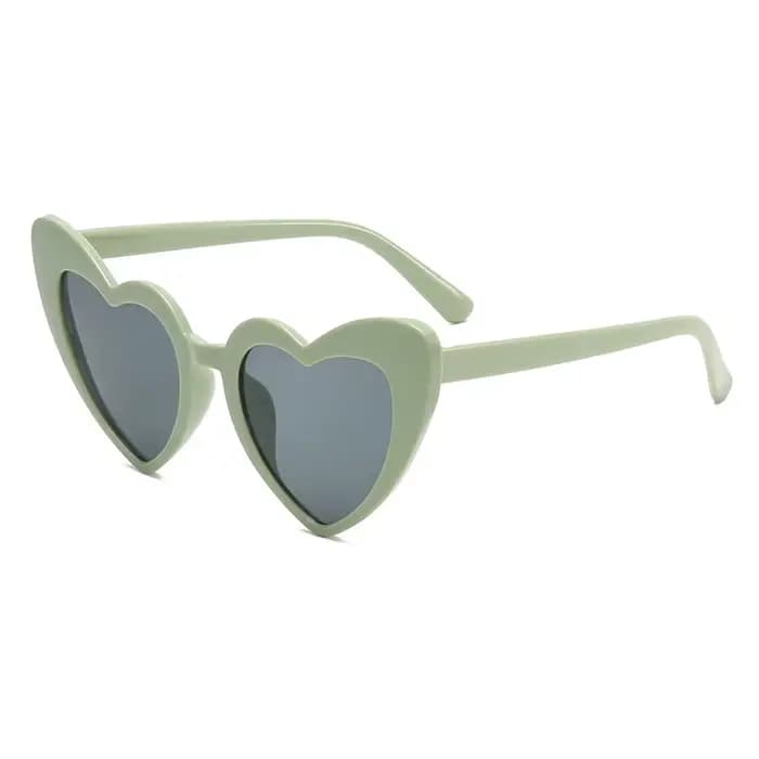 Lunettes de soleil pour femmes en forme de cœur rose