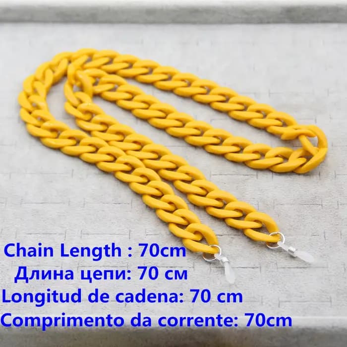 Nouvelle couleur acrylique lunettes de soleil chaîne femmes chaînes