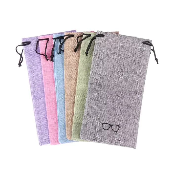 Poudres de tissu de lin portables pour sac de lunettes de soleil