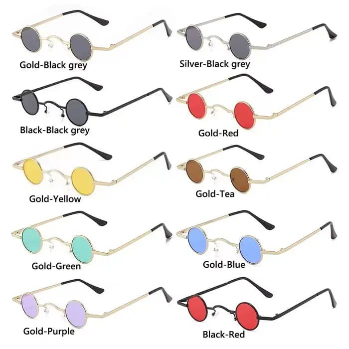 Petites lunettes de soleil rondes Rock Punk pour femmes et hommes