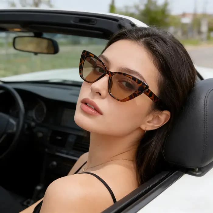 Lunettes de soleil œil de chat vintage pour femme