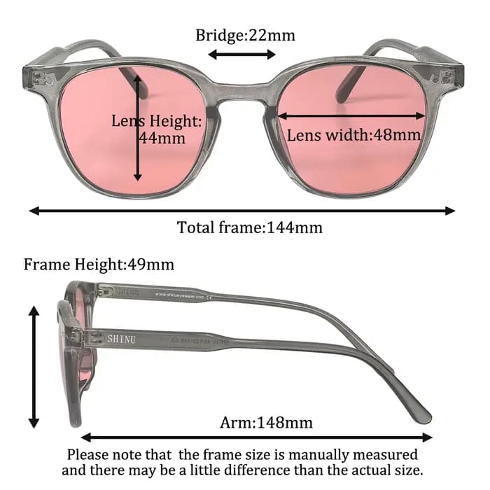 Lunettes SHINU FL-41, lunettes teintées FL41 pour hommes et femmes, verres rose FL41 bloquant la lumière bleue et verte 480-520 nm, lunettes anti-migraine