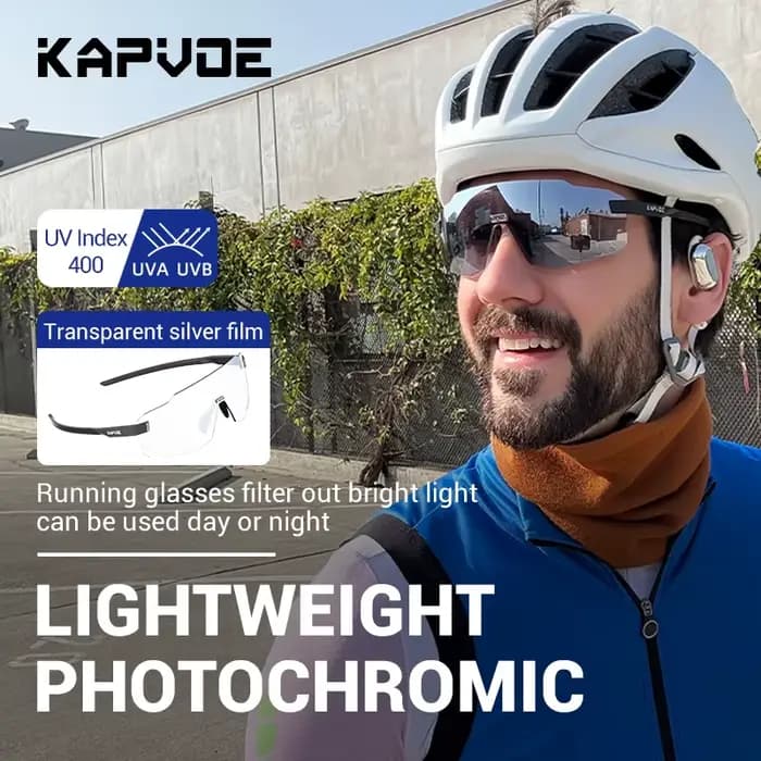 Kapvoe mode ultraléger photochromique lunettes de cyclisme hommes vélo de route
