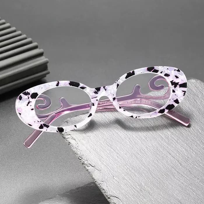 Monture de lunettes de vue ovale florale de marque de luxe tendance pour femmes