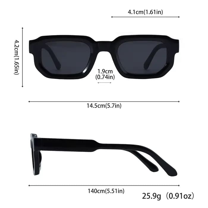Nouveaux hommes Vintage Rectangle cadre lunettes de soleil mode rétro