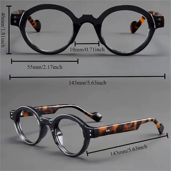 Lot de 2 lunettes de lecture rectangulaires et rondes élégantes en écaille de tortue