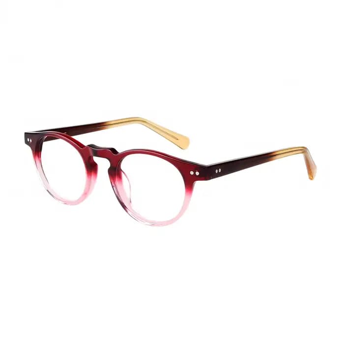 Classique épais acétate lunettes cadre Vintage rond hommes femmes dégradé cadres