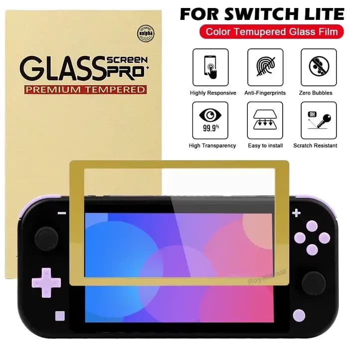 Protecteur d'écran en verre trempé pour Switch Lite, 4 couleurs, Film de protection HD transparent pour NS Switch Lite, accessoires de jeu