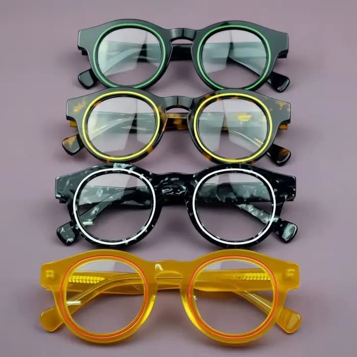 Montures de lunettes rondes rétro en acétate pour hommes et femmes