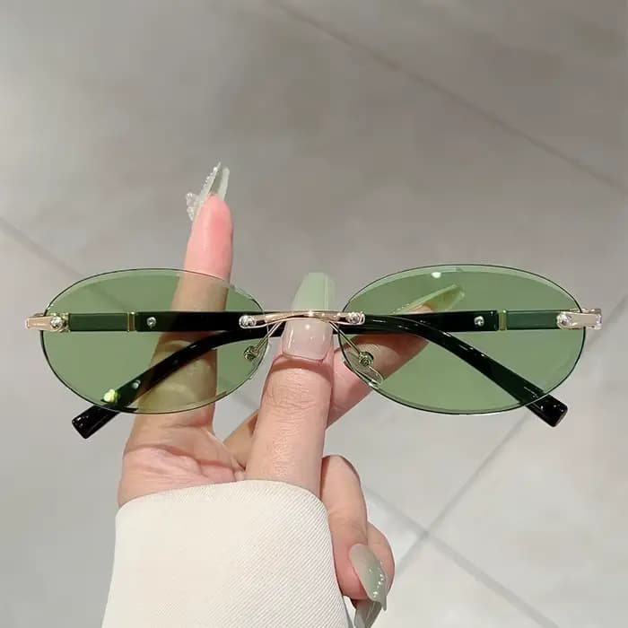 Lunettes de soleil à monture ovale personnalisée rétro femmes hommes