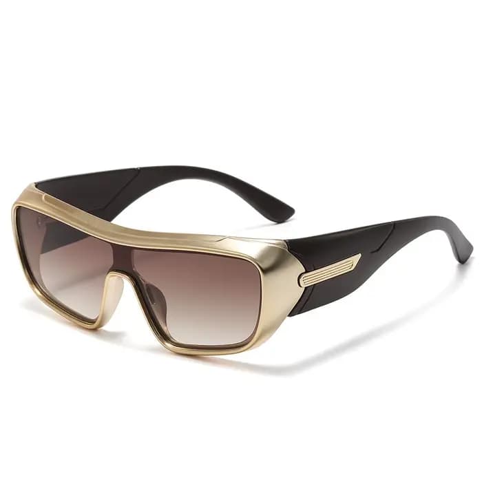 Lunettes de soleil carrées surdimensionnées vintage une pièce pour femmes et hommes