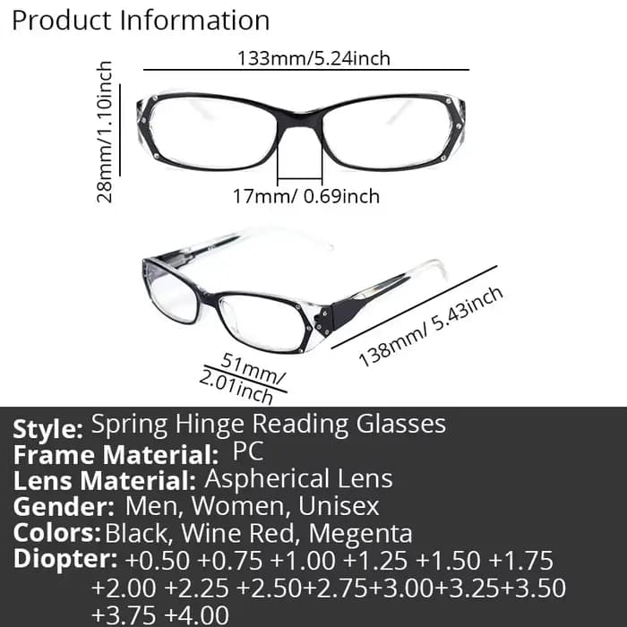 Lunettes de lecture en strass pour femmes
